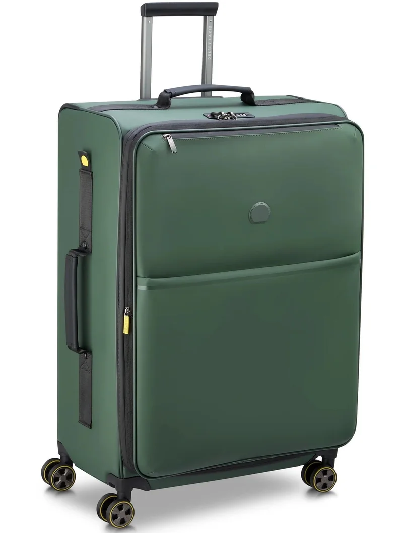 DELSEY Paris Turenne 2.0 76 Cm Softcase Expandable 4 Double Wheeled Luggage Trolley Case - Green